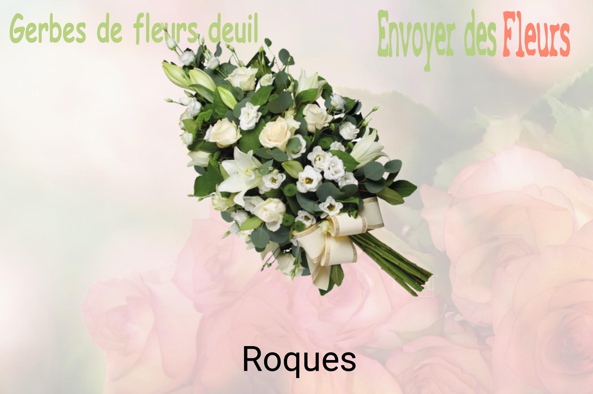Gerbe de fleurs de deuil livrée à Roques
